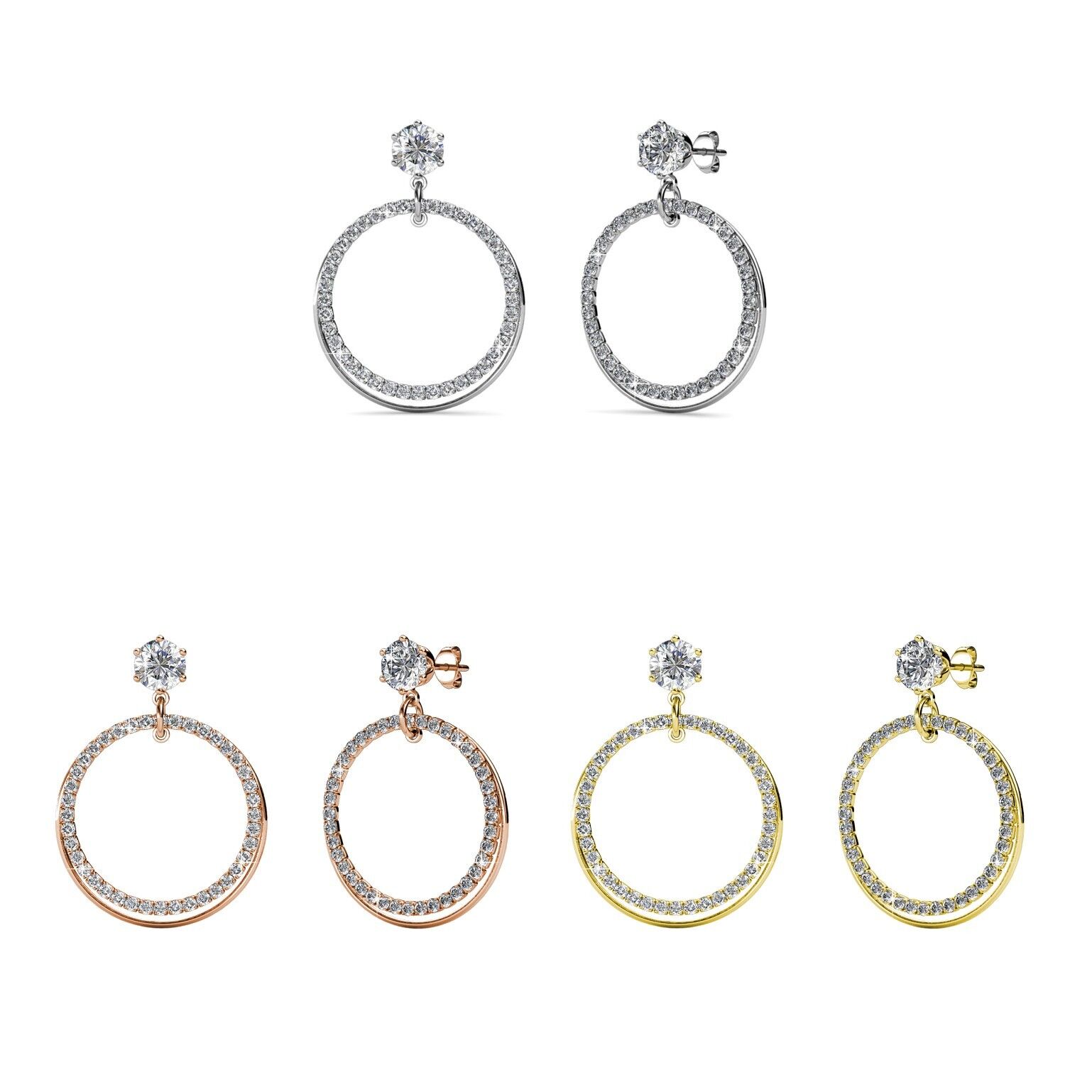 Boucles d'oreilles Ariel - Argenté, Doré, Or rosé