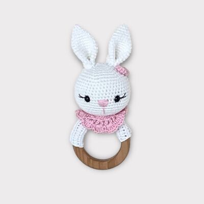 Anello di presa/sonaglio Bunny Hanna rosa