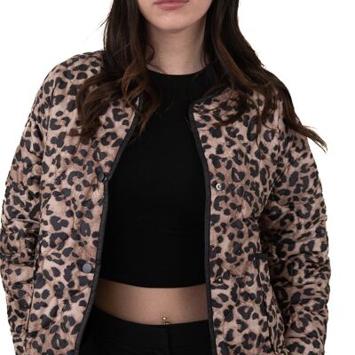 GIACCA TRAPUNTATA CON STAMPA LEOPARDATA - 3520