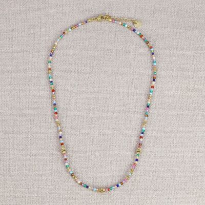 Collar Tiya en acero y piedra
