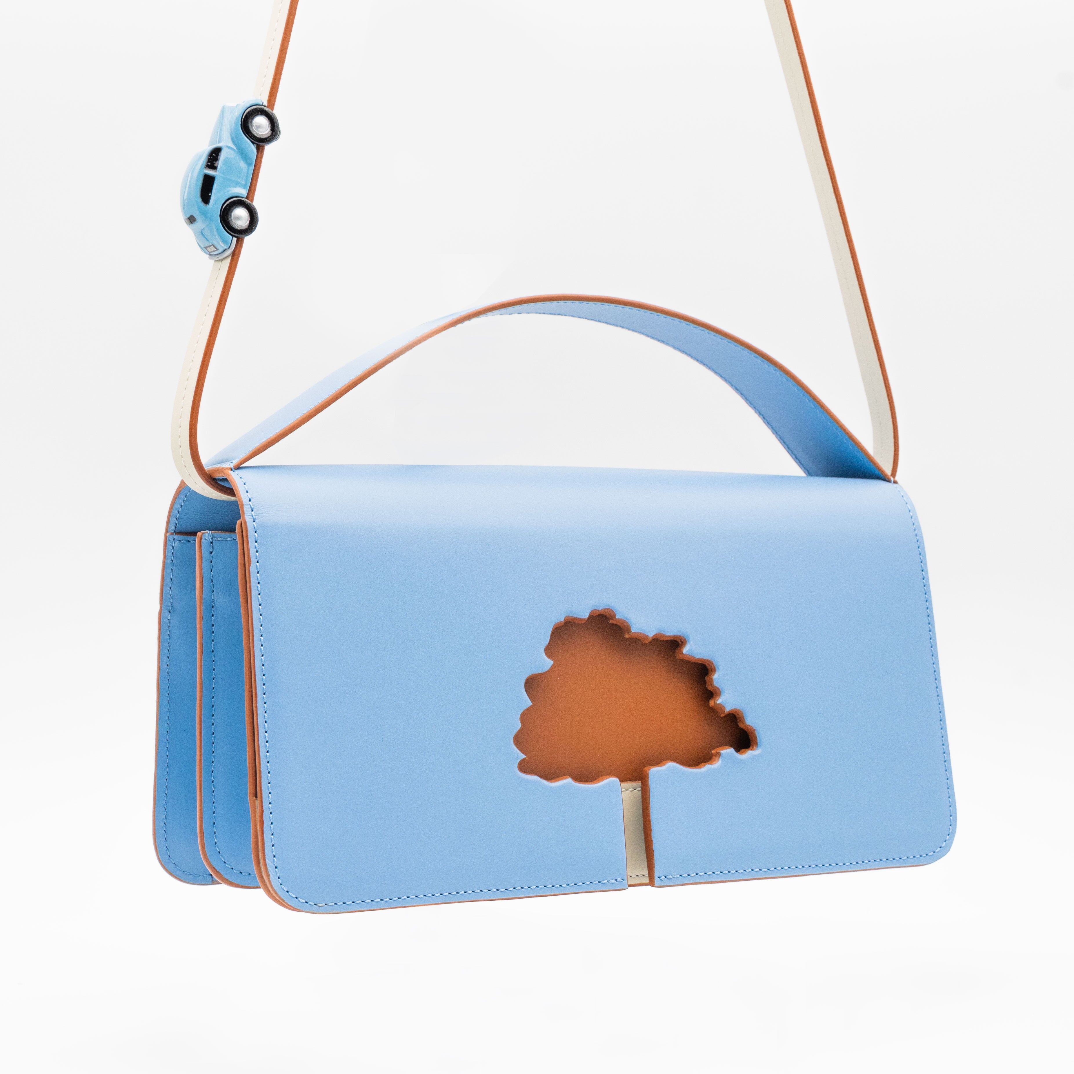 Borsa SPEED LIMIT Media in Pelle Blu