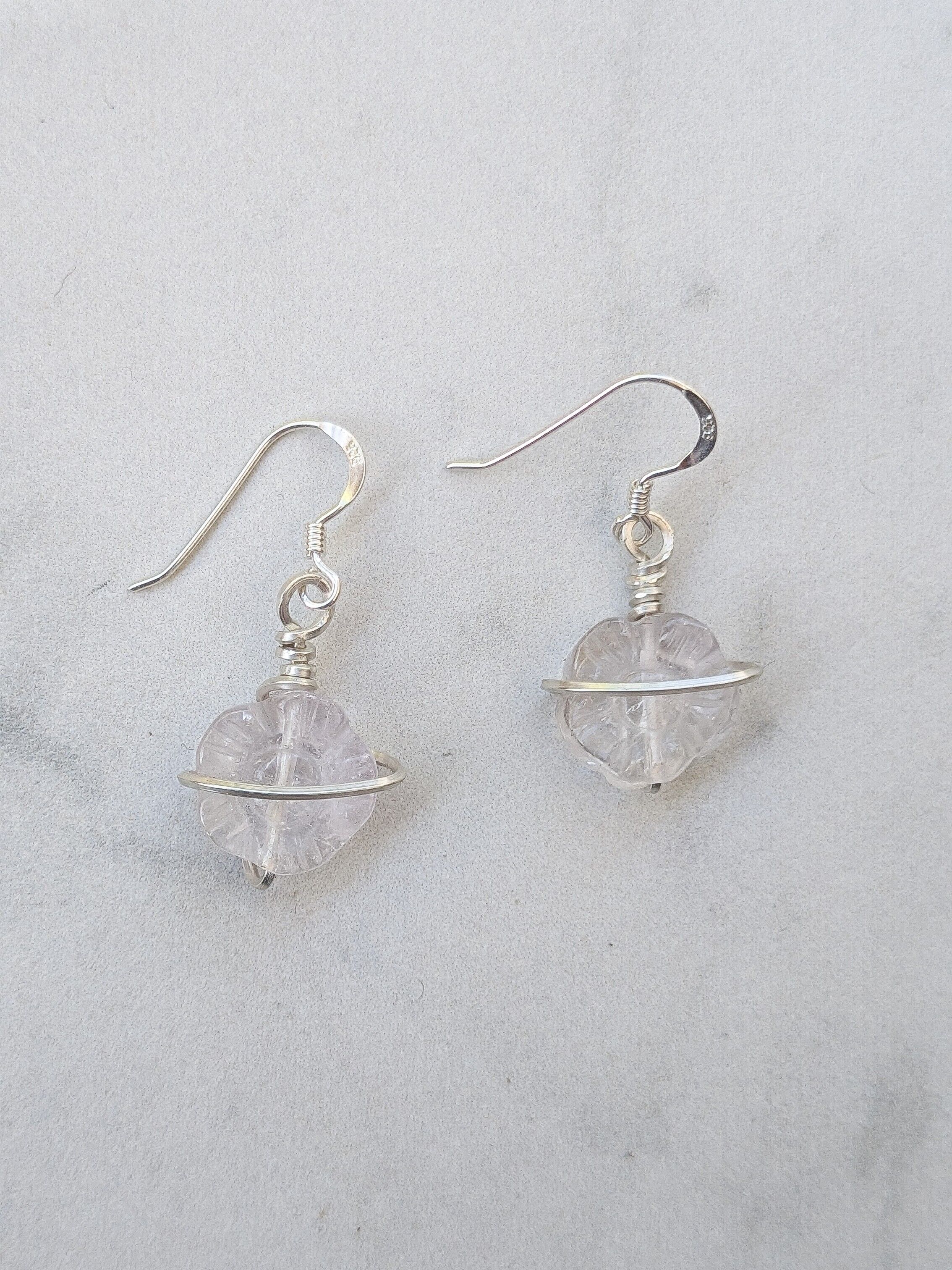 Orecchini Planet Flower in Ametista, Lavanda e Argento 925