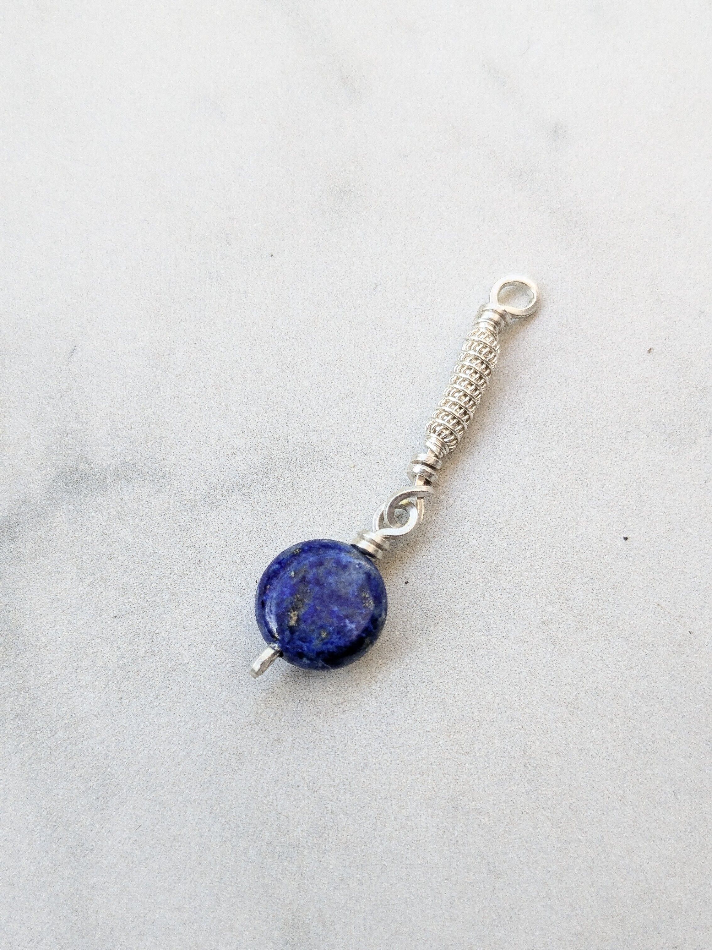 Lapislazuli und 925 Silber Wirbel Anhänger