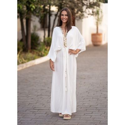 Robe longue en perles de Santorin