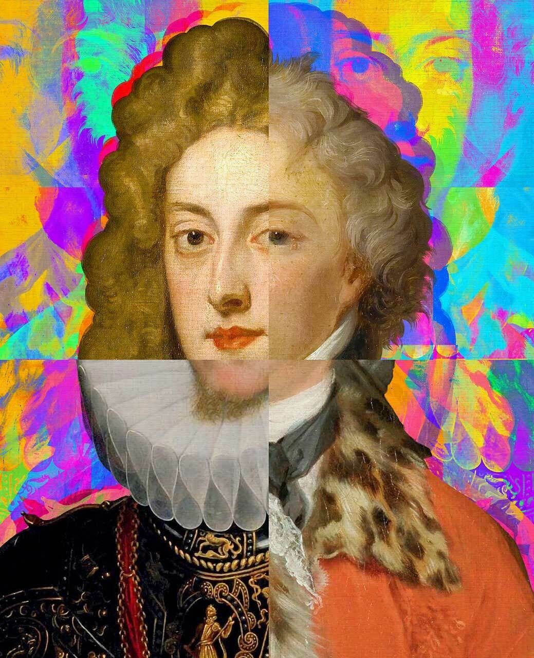 Ritratto di gentiluomo confuso Giacca nera arancione