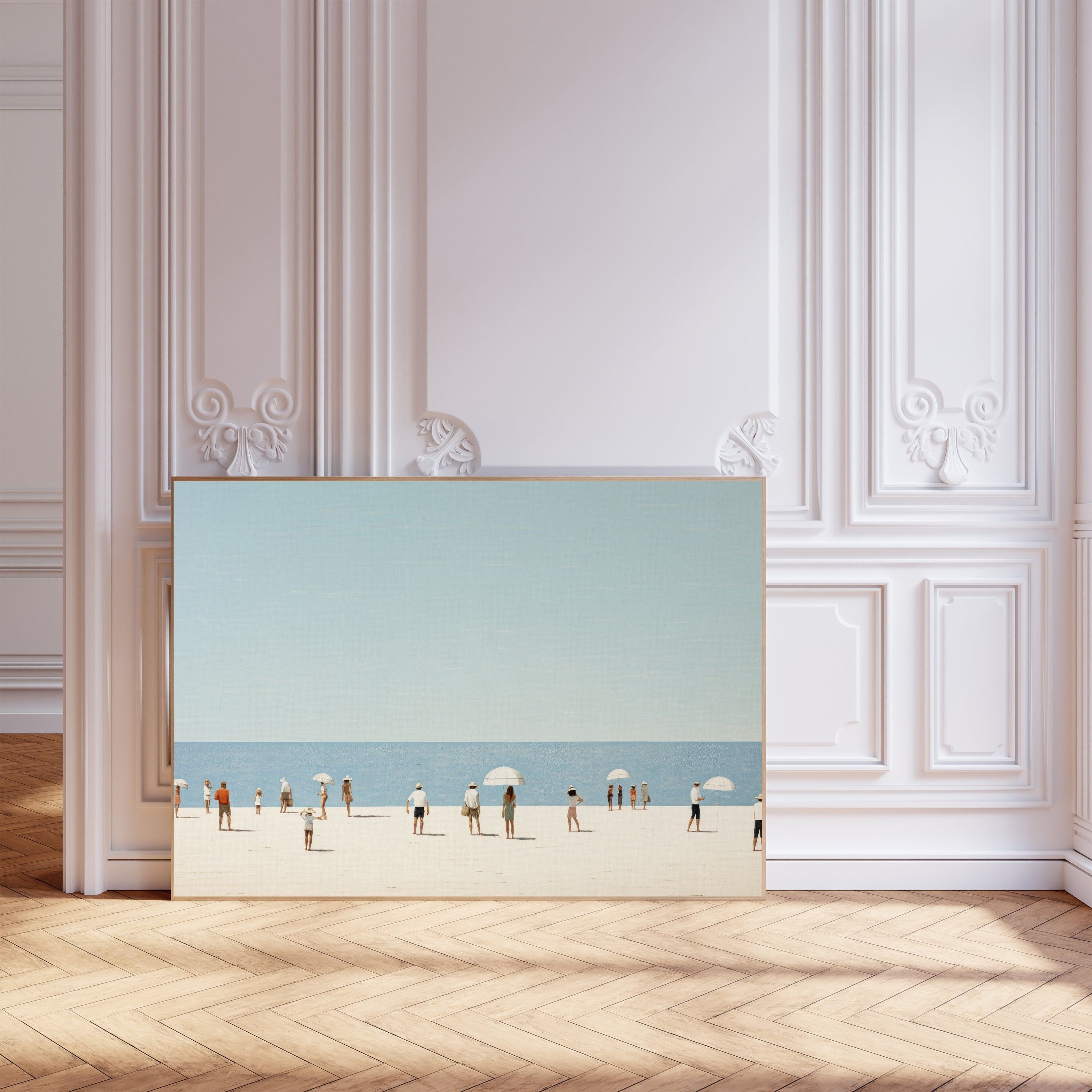 Vintage 'Tag am Strand' Kunstdruck