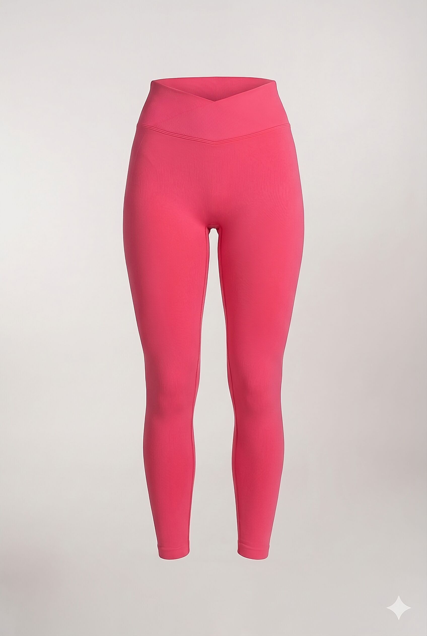 Leggings sportivi a vita alta compressivi, pantaloni fitness, rosa - realizzati in poliestere riciclato