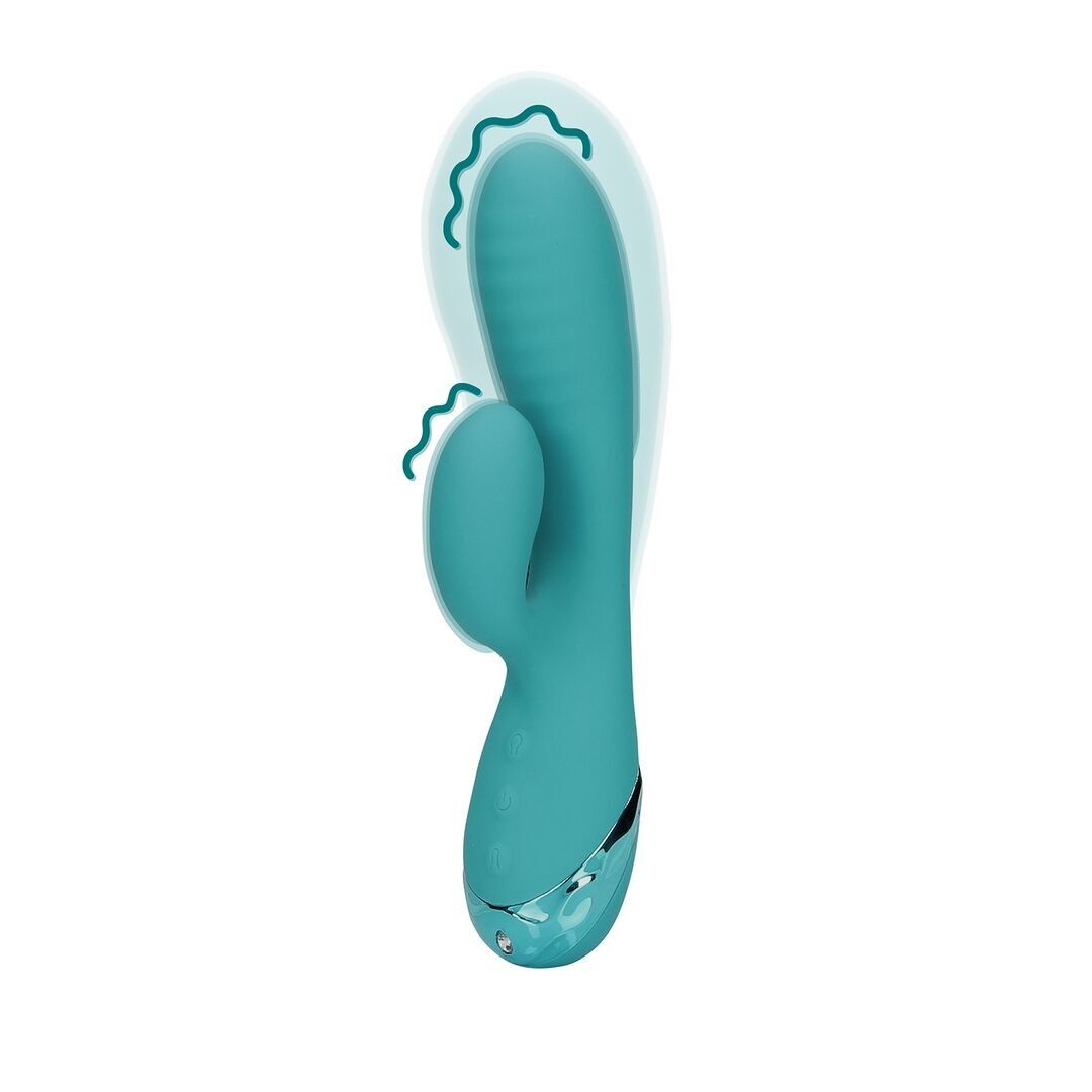 Loveline by Shots – Aufblasbarer Rabbit-Vibrator – Pfauenblau