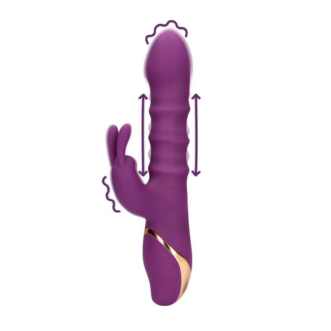 Loveline by Shots - Vibrador de Anillos Móviles Arriba y Abajo - Orchidee Púr...