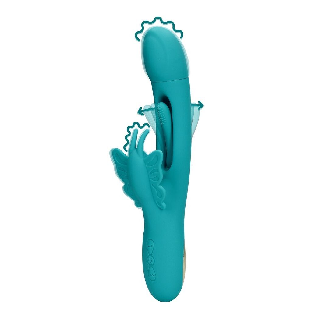 Loveline by Shots – G-Punkt-Schmetterlingsvibrator mit Flossen – Pfauenblau – Pe…