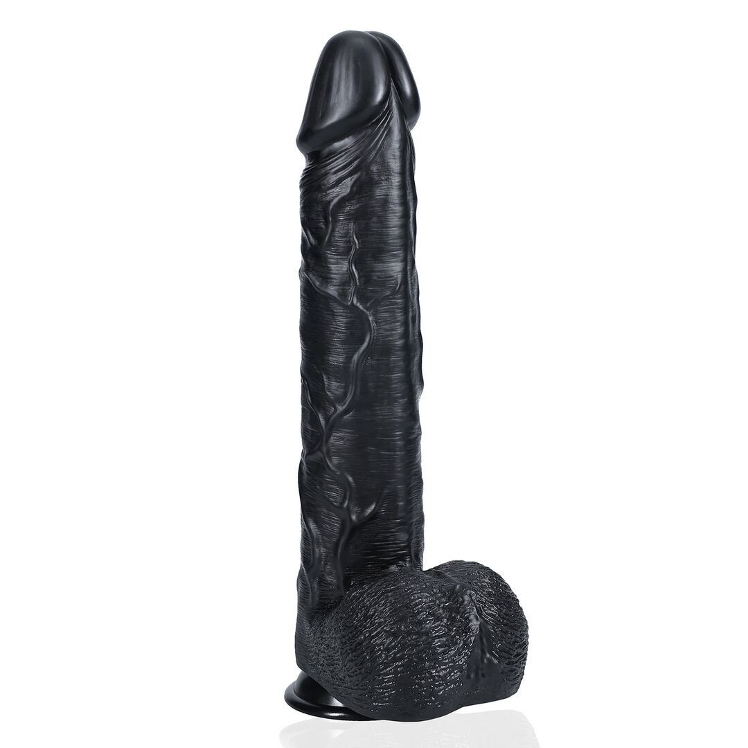 RealRock by Shots - Extra Large Straight with Balls 15/38 cm - Black - Black