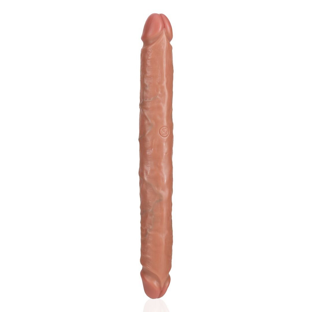 RealRock by Shots - Schlanker doppelseitiger Dildo 12 / 30,5 cm - Beige - Hellbraun