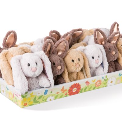 Surtido de peluches conejos 20cm 3 diseños 18 piezas en la pantalla