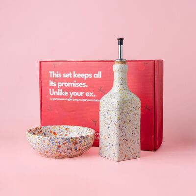 Set per la colazione in ceramica, grattugia e oliatore / CARNIVAL