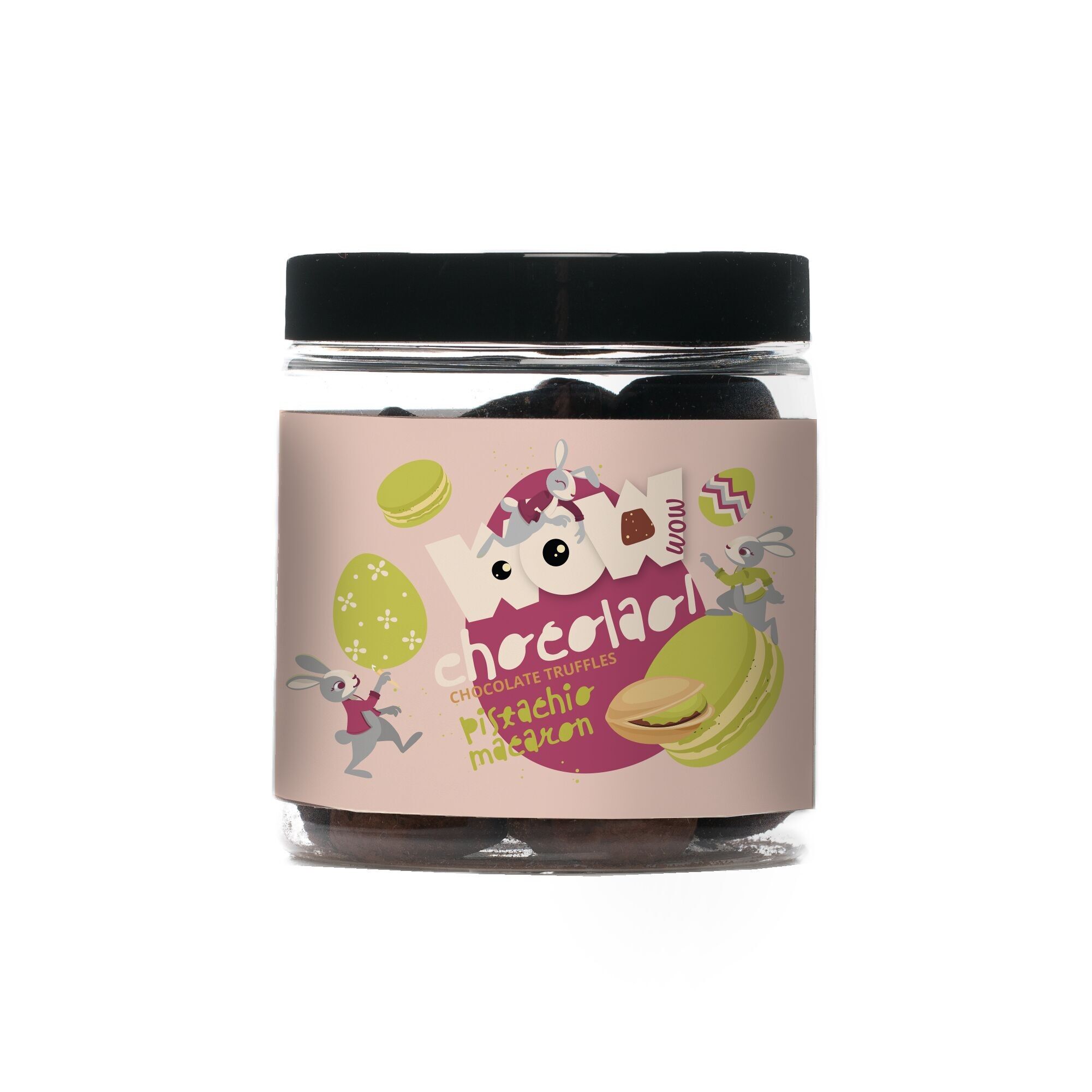 Tartufi di cioccolato e macarons al pistacchio - Barattolo regalo di Pasqua da 130 g