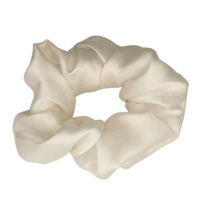 Sif Silk Scrunchies-Bianco Perla