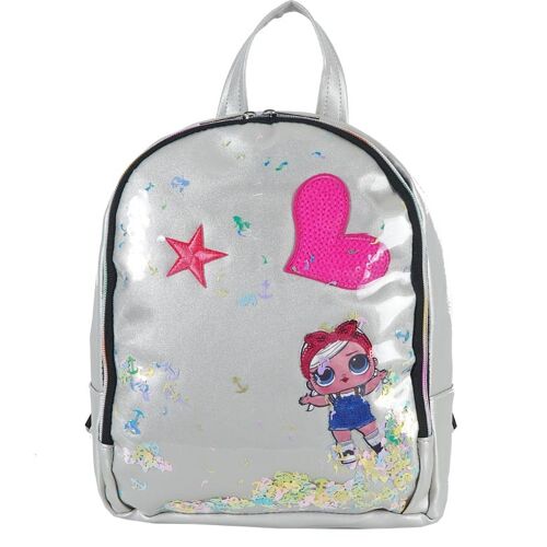 [ bb81-1 ] lovely doll silver backpack for girls