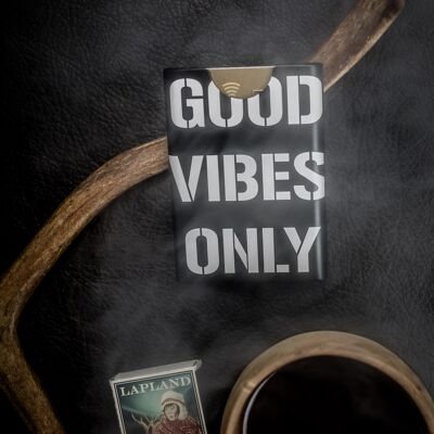 Thin king credit card case - good vibes only - new black