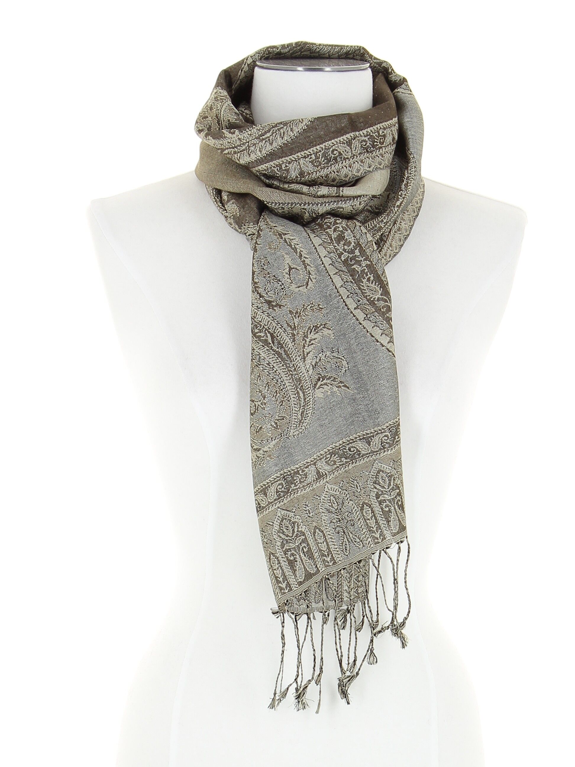 Sciarpa 100% seta - marrone - (150x30cm) - NEW RAJA