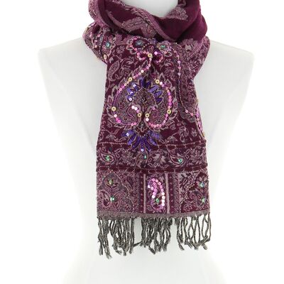 Bufanda 100% Lana - violeta - (188x67cm) - PADUM