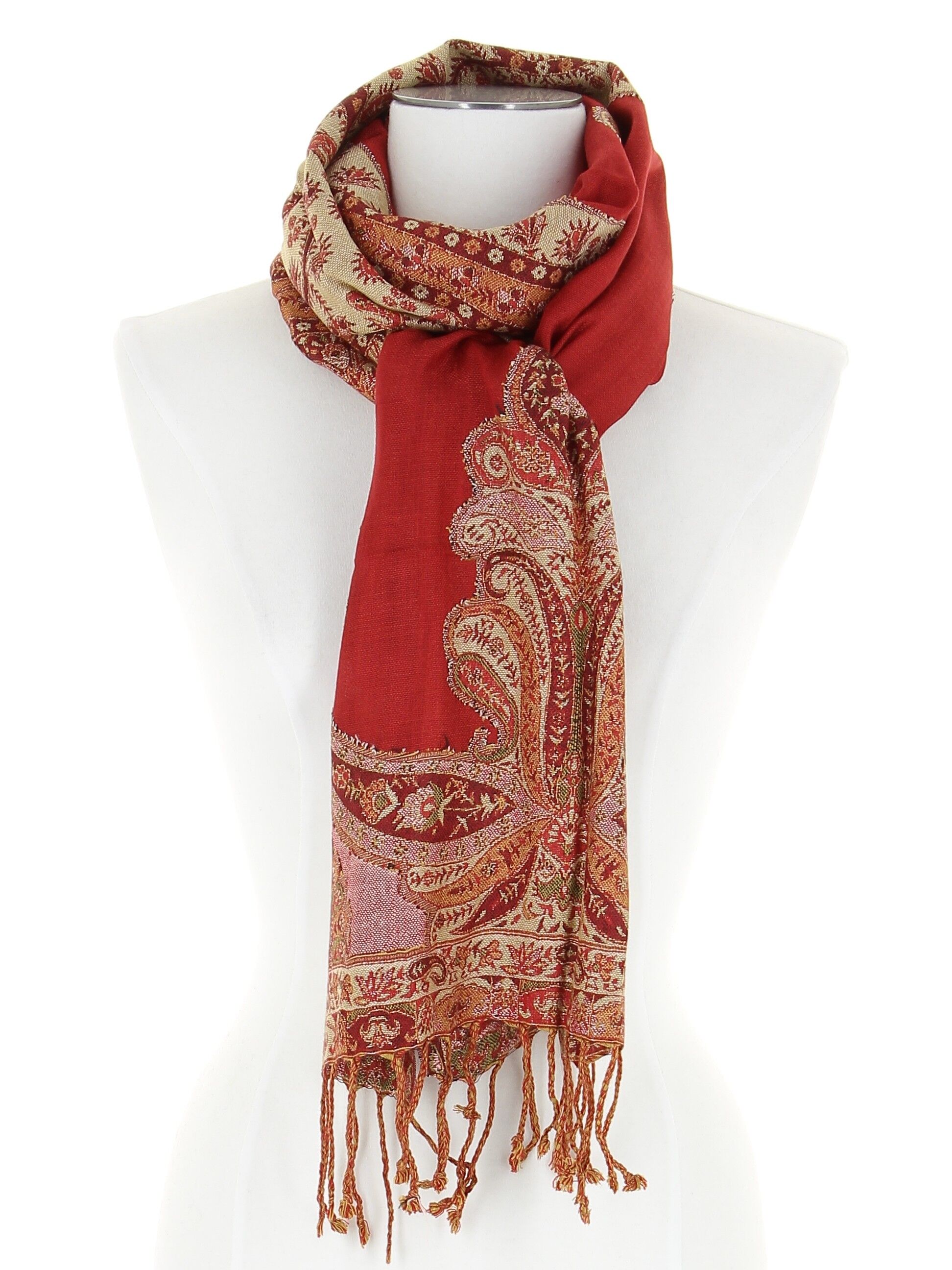 Schal 100% Viskose – Kaschmir – rot (185x50cm) – PHULJADI