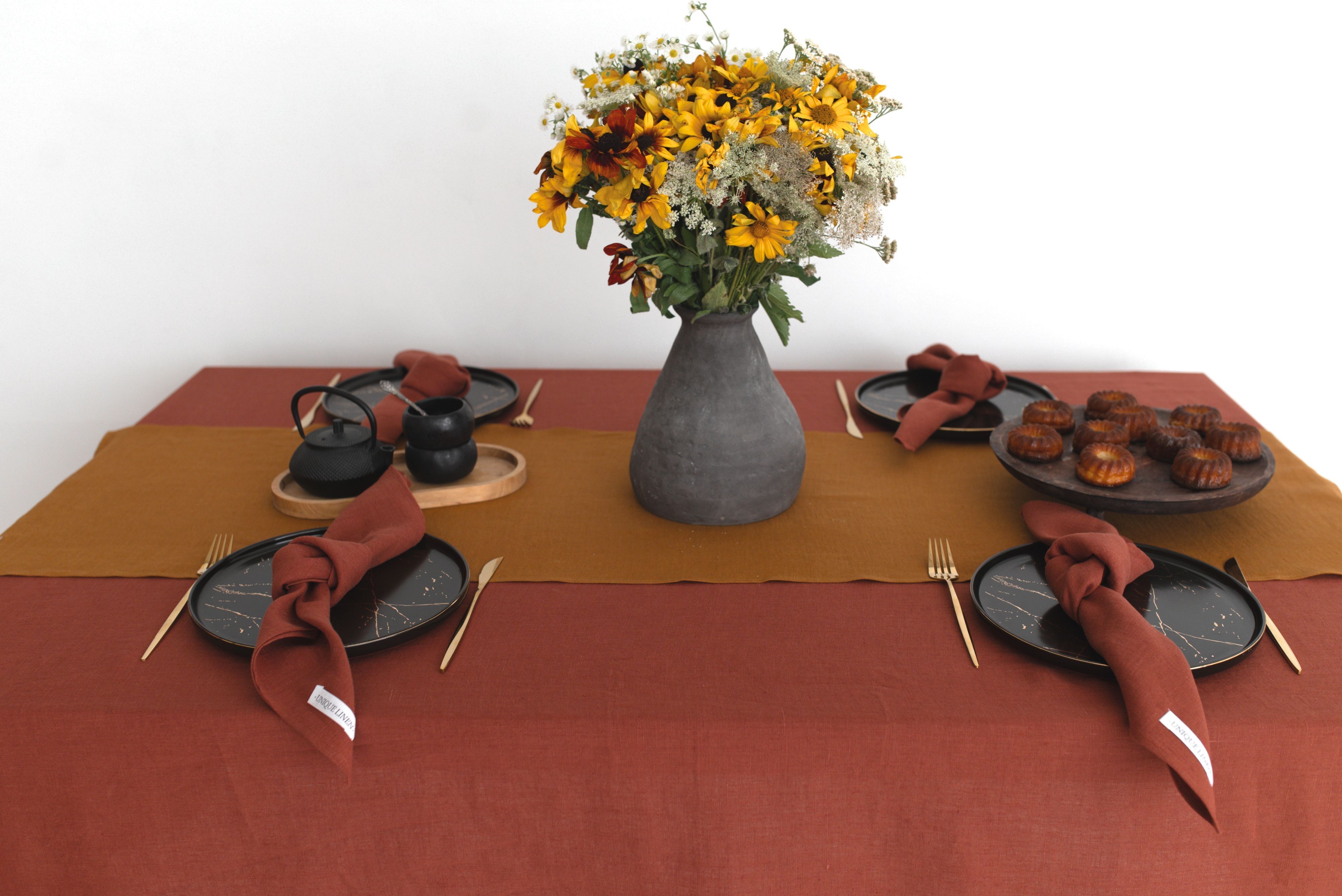 LINEN NAPKINS TN001 IN TERRACOTTA COLOUR
