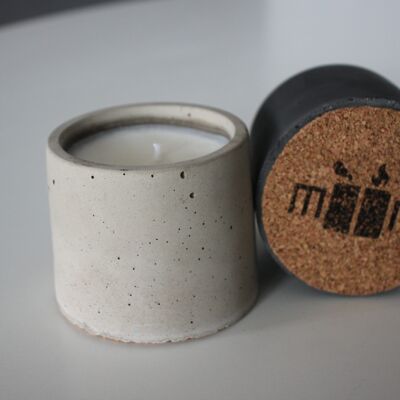 Scented candle - Round - COTTON FLOWER - Concrete gray