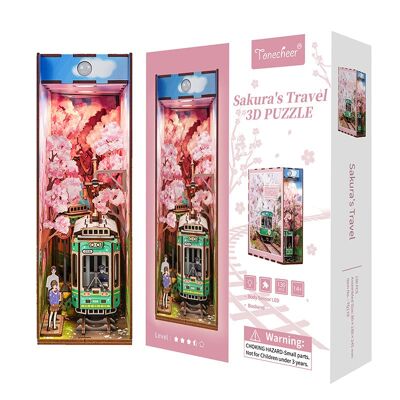 Il viaggio di Sakura - Tonecheer | Angolo dei libri | Puzzle 3D | Fai da te | Giocattoli | Decorazione | kit | fermalibri