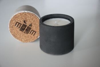 Bougie parfumée - Ronde - FLEUR DE COTON - Noir charbon 1