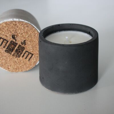 Scented candle - Round - COTTON FLOWER - Charcoal black