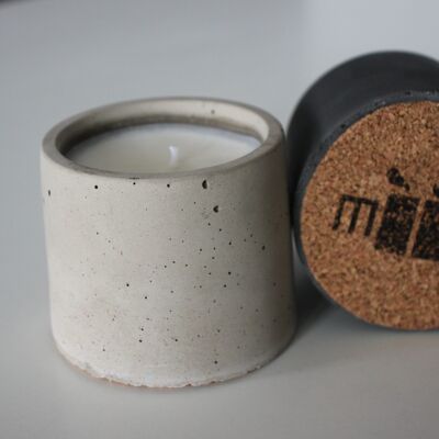 Scented candle - Round - MALIBU - Concrete gray