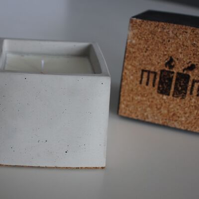 Scented candle - Square - COTTON FLOWER - Concrete gray