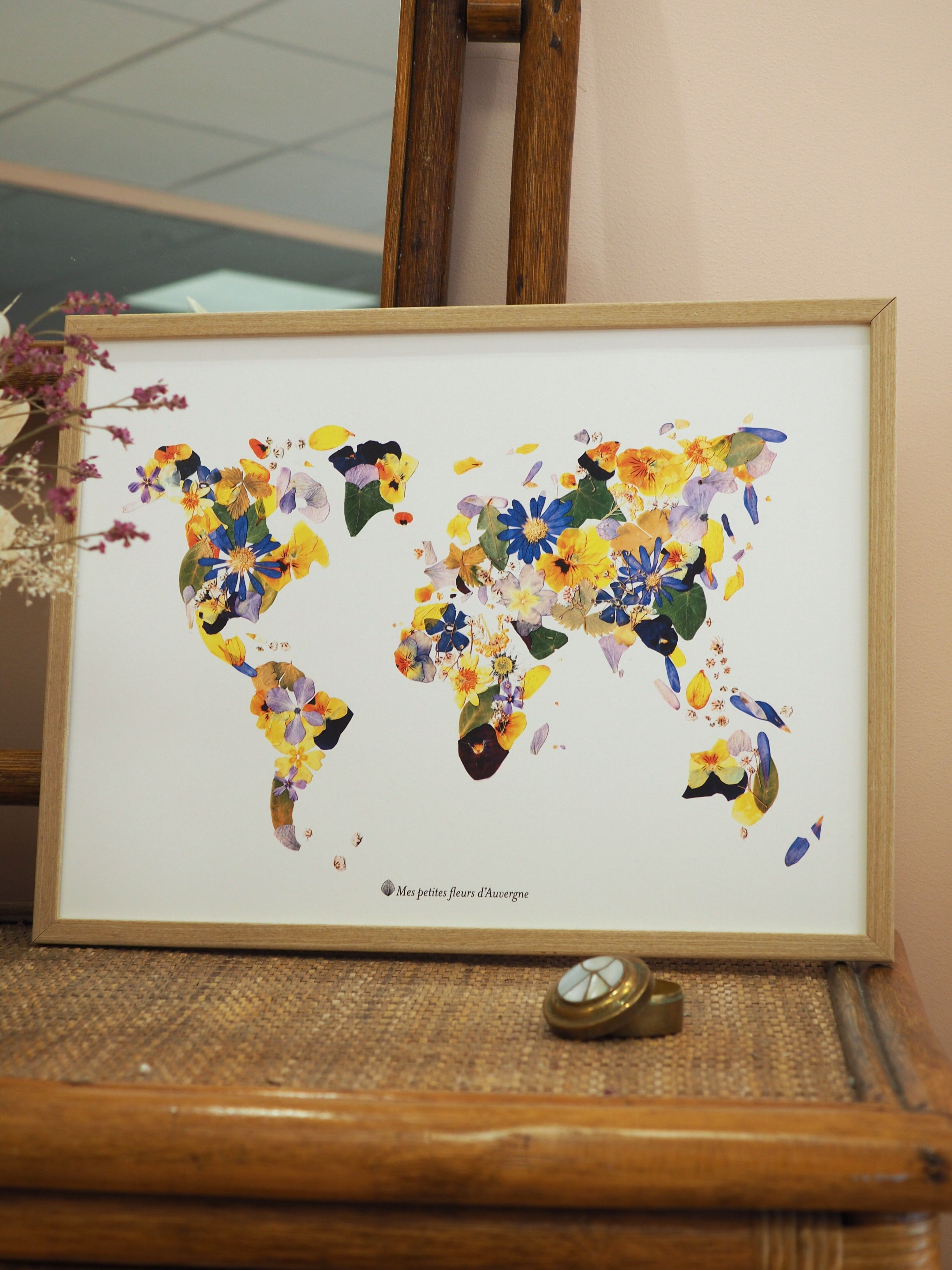 Herbarium world map poster A3 (30x40cm)