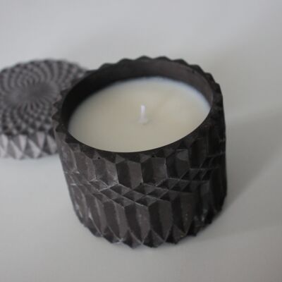 Scented candle - Mozaïk - COTTON FLOWER - Charcoal black