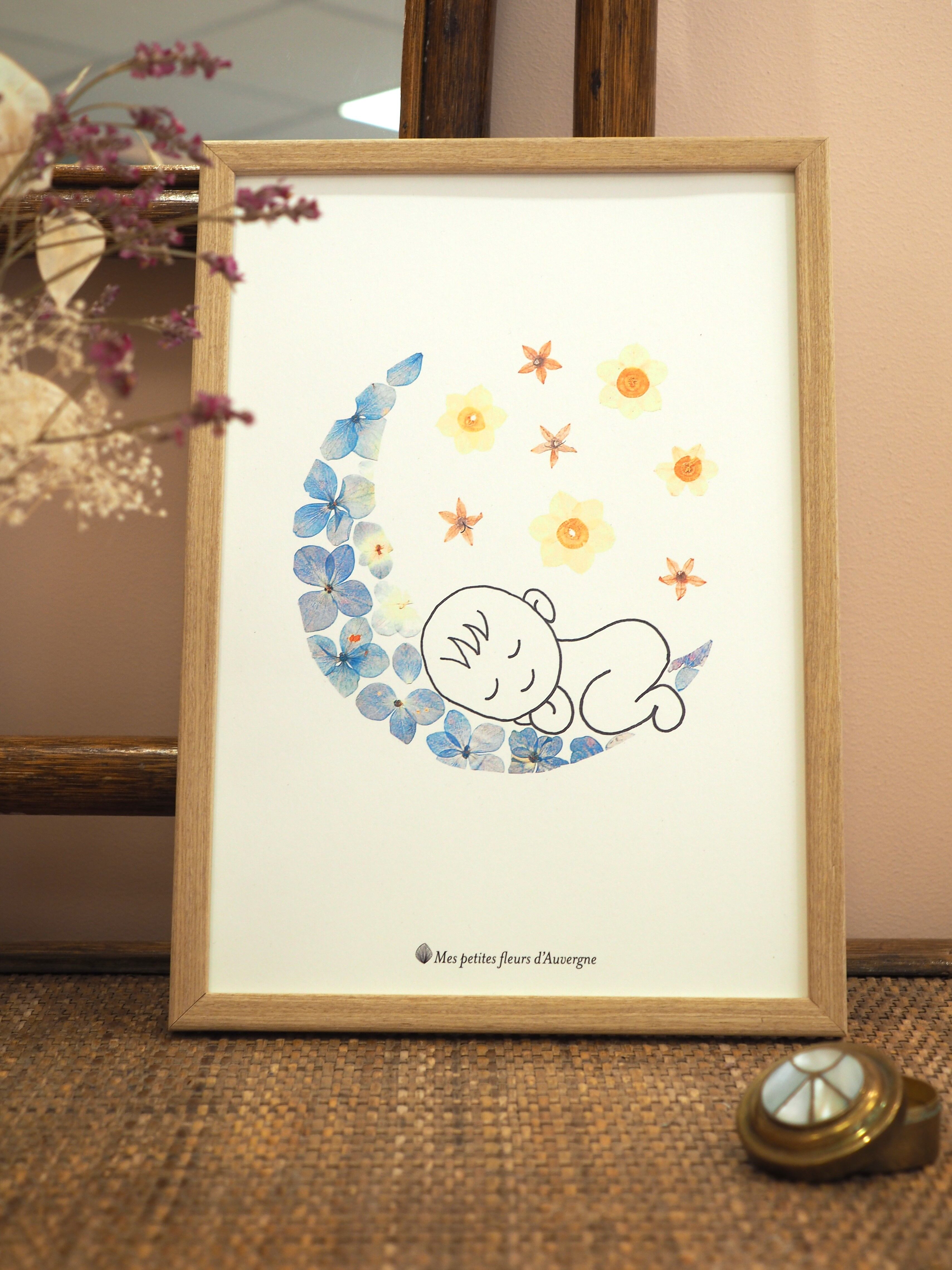 Manifesto dell'erbario Baby in the moon A4 (21x30cm)