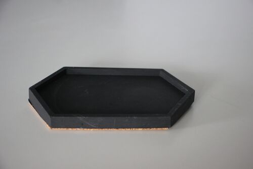 Plateau hexagone vide poche noir