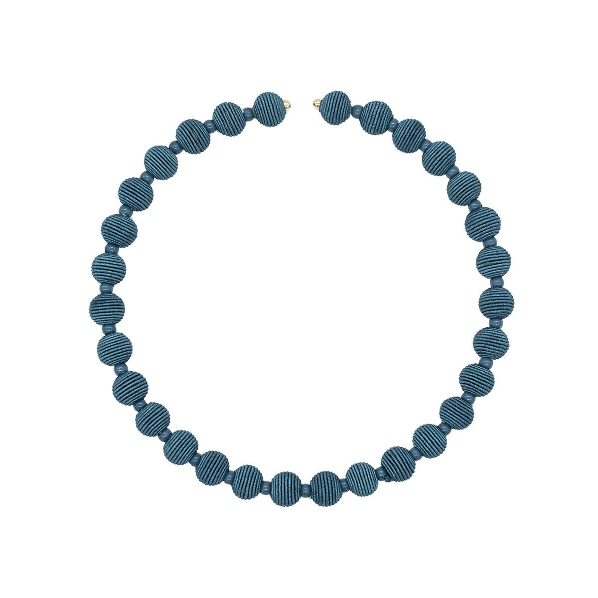 Collana a sfera intrecciata con filo di petrolio color petrolio