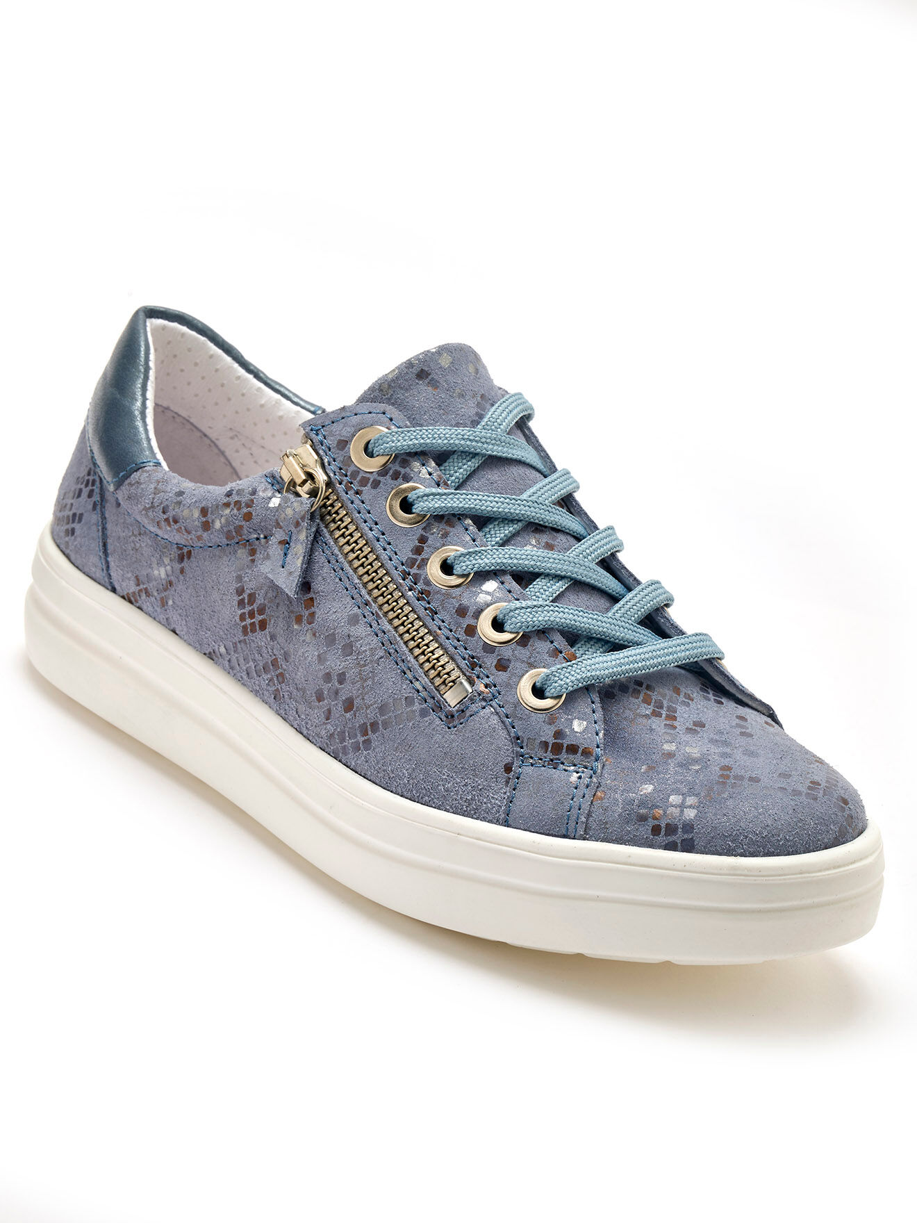 Pediconfort – Sneakers Alte Donna Con Zip E Lacci – Pelle Morbida – Collezione Comoda - 2