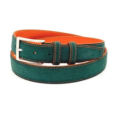 Cinture in pelle scamosciata per uomo, Made in Italy, Suie Valentini, art. 2021/35.391