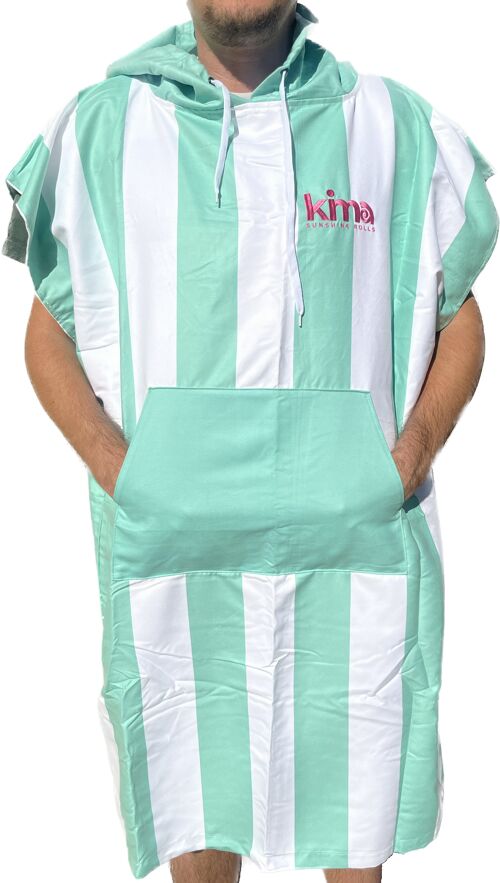 Poncho de Surf en microfibres - Etxola menthe