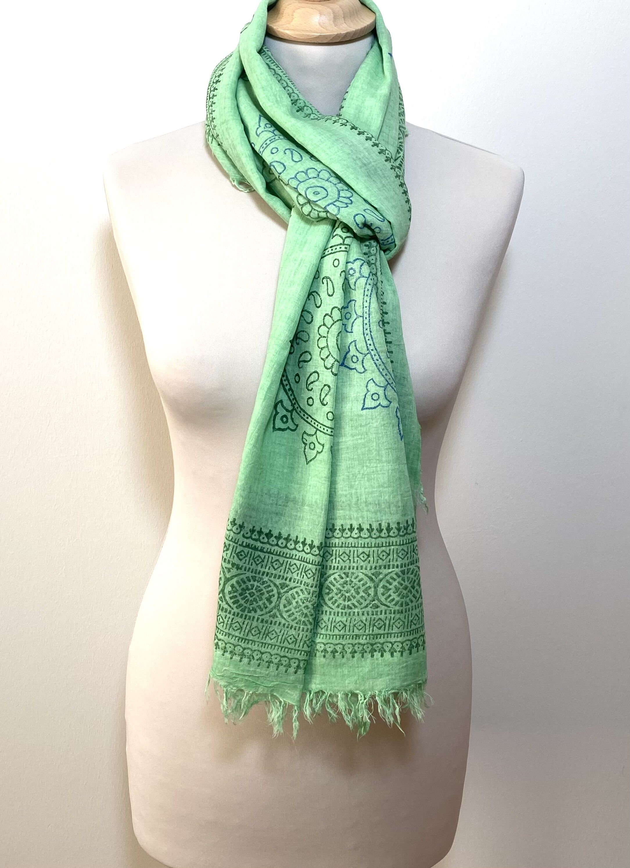 Foularpe Echarpe 100% Coton - vert - (180x100cm) - YSATIS