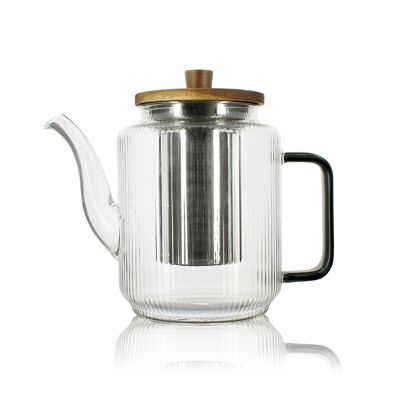 Teiera in vetro borosilicato Karl da 1,2 l con manico in grafite