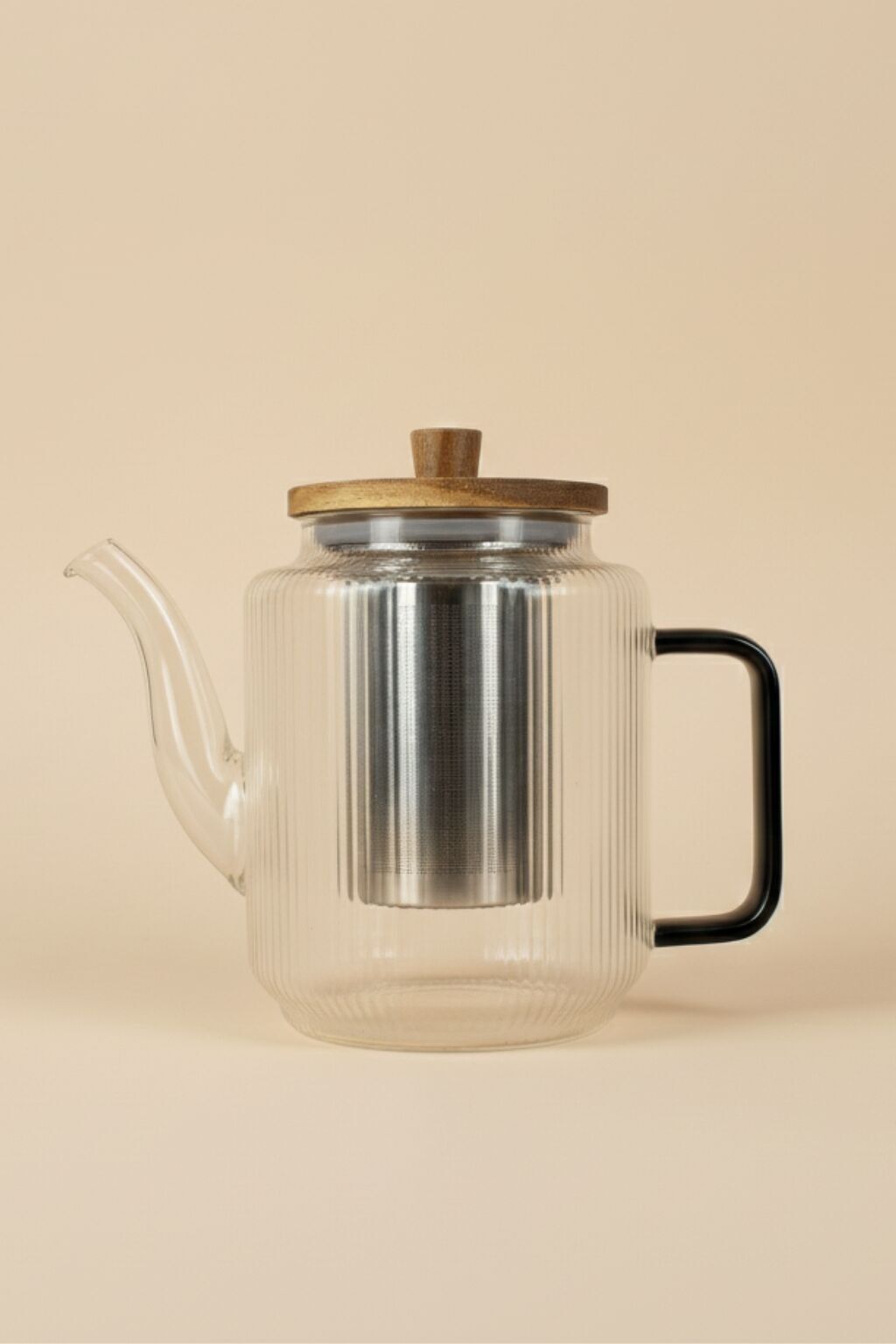 KARL 1,2-Liter-Teekanne aus Borosilikatglas mit Graphitgriff