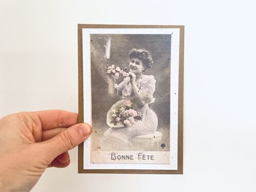 Carte à planter vintage bonne fête