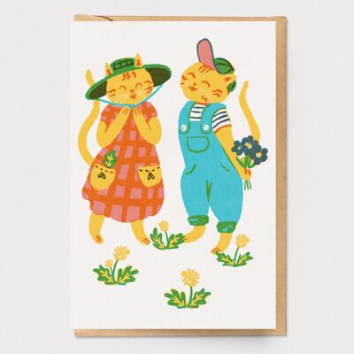 Tarjeta de amigos felinos