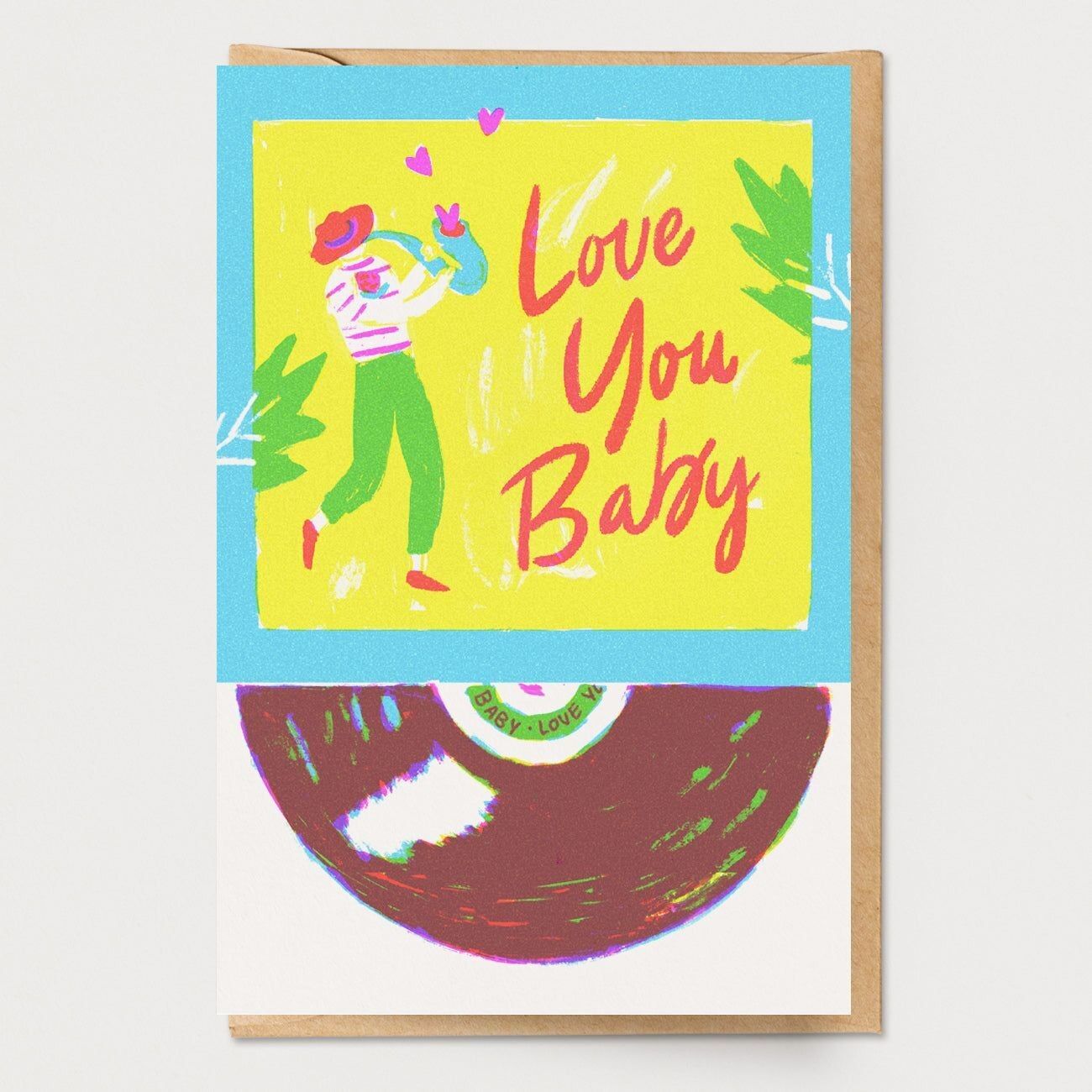 Biglietto d'auguri con disco in vinile Love