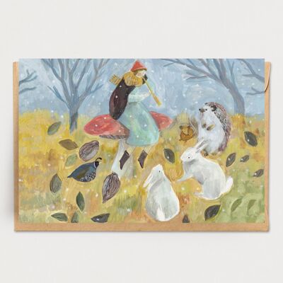 Carte de vœux avec chanson d'hiver