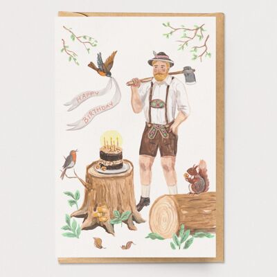Woodsman Birthday Card
