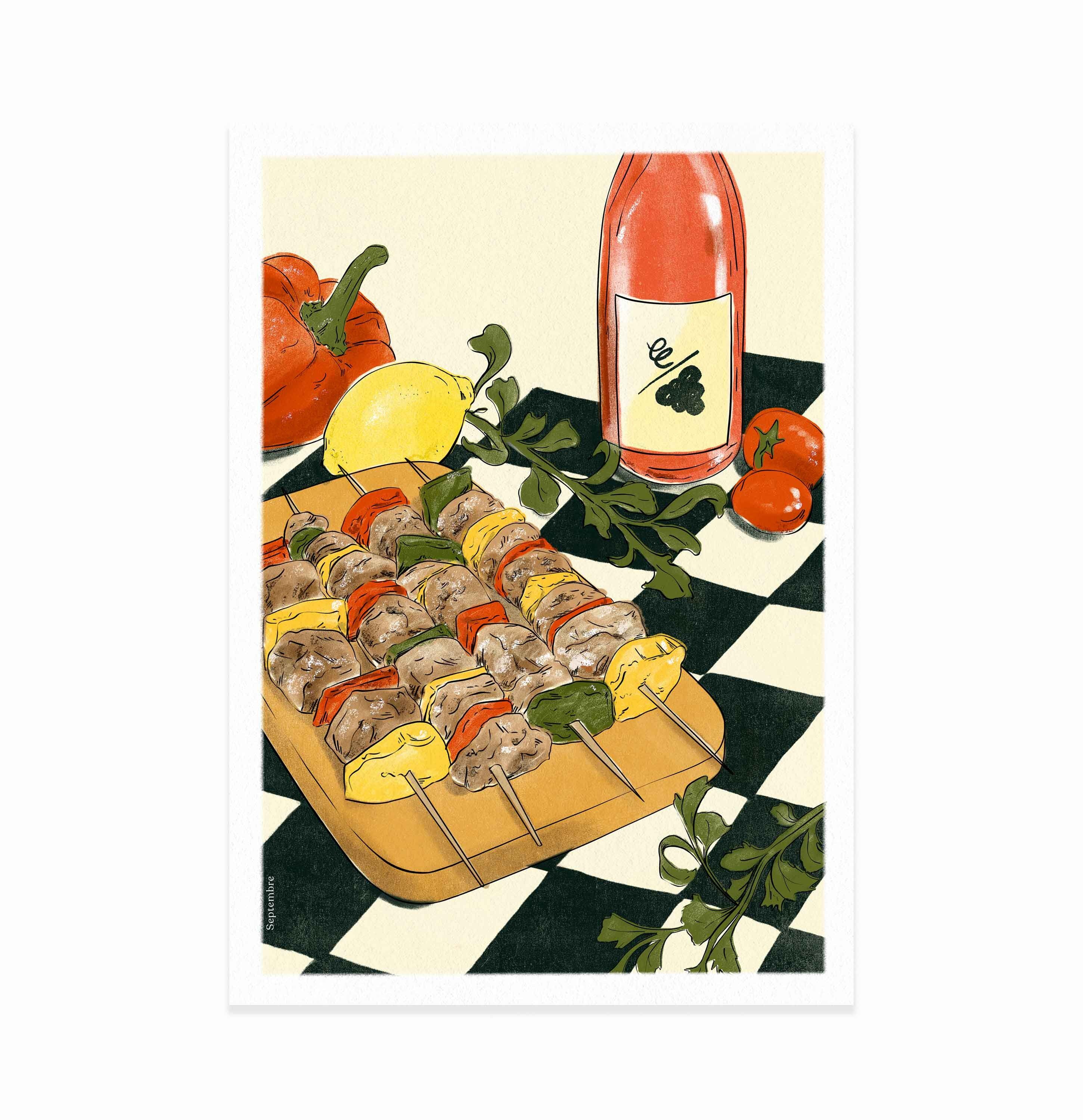 Poster di abbinamento vino e barbecue