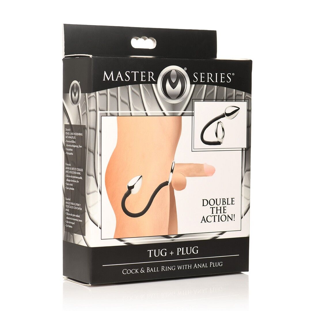 Tug and Plug - Penis- und Hodenring mit Analplug